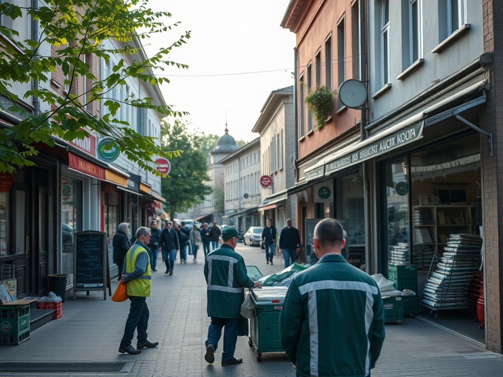 Logo Funduszy Europejskich nad mapą Kościana, symbolizujące inwestycje UE