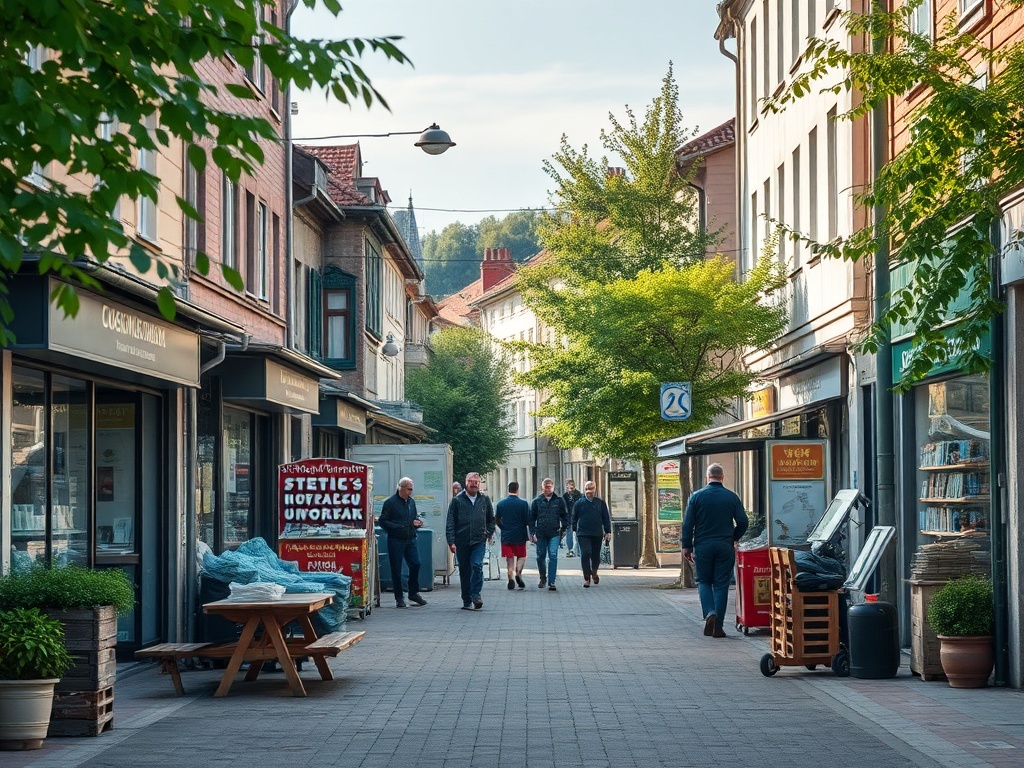 Mapa pokazująca lokalizację Kościana z ikonami symbolizującymi inwestycje Funduszy Europejskich